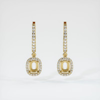 18K Yellow Gold Pave Earring Setting Image