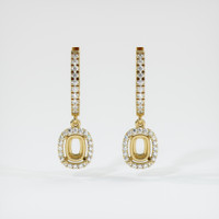 18K Yellow Gold Pave Earring Setting Image