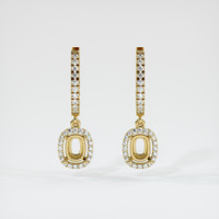 18K Yellow Gold Pave Earring Setting Image