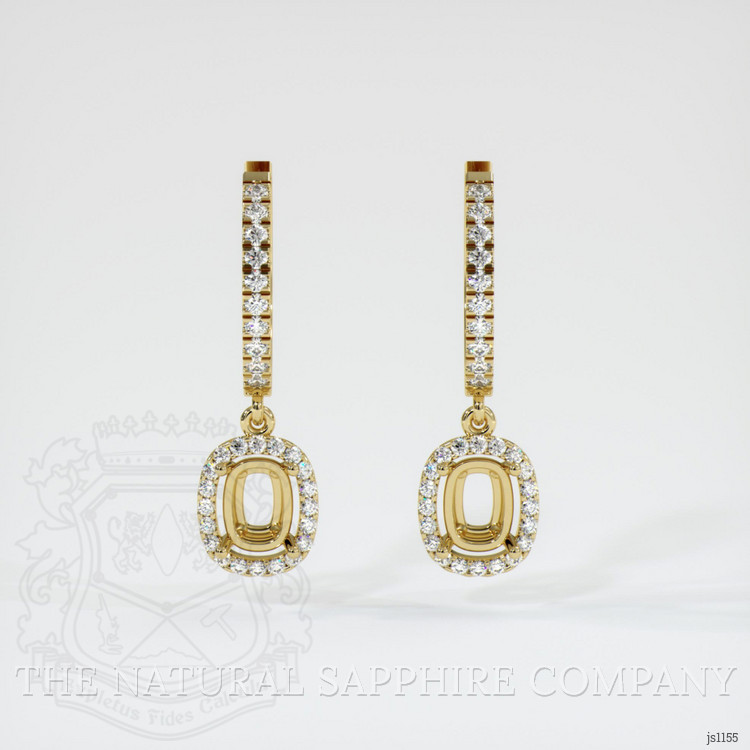 18K Yellow Gold Pave Earring Setting