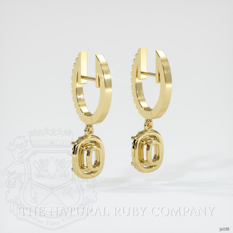 18K Yellow Gold Pave Earring Setting