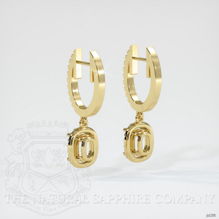 18K Yellow Gold Pave Earring Setting
