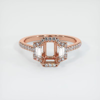 14K Rose Gold Three Stone Ring Setting Image