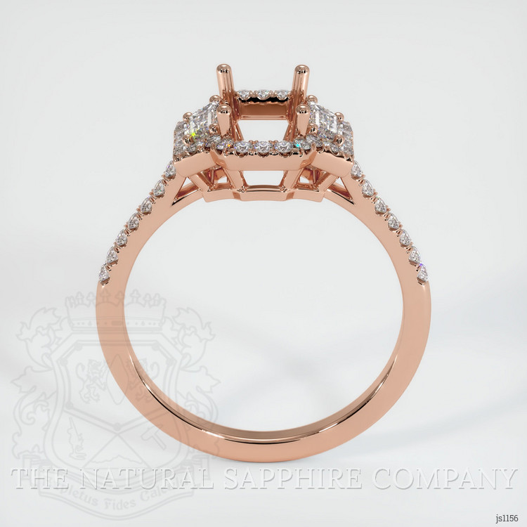 14K Rose Gold Three Stone Ring Setting
