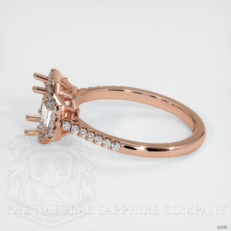 14K Rose Gold Three Stone Ring Setting