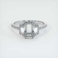 10K White Gold Three Stone Ring Setting Image