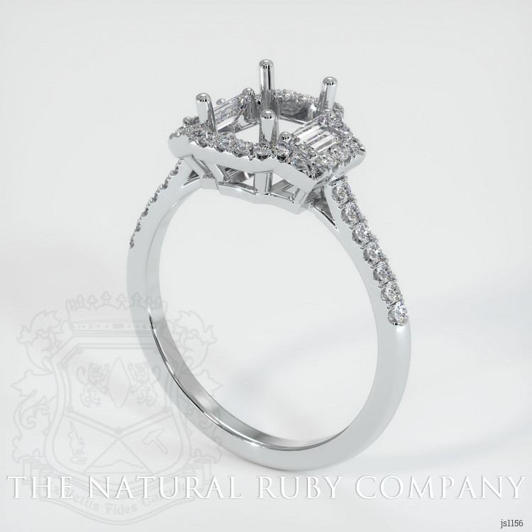 14K White Gold Three Stone Ring Setting