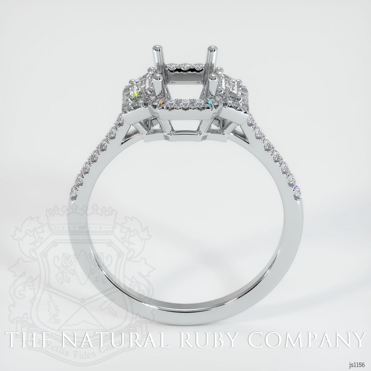 14K White Gold Three Stone Ring Setting