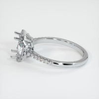 14K White Gold Three Stone Ring Setting Image