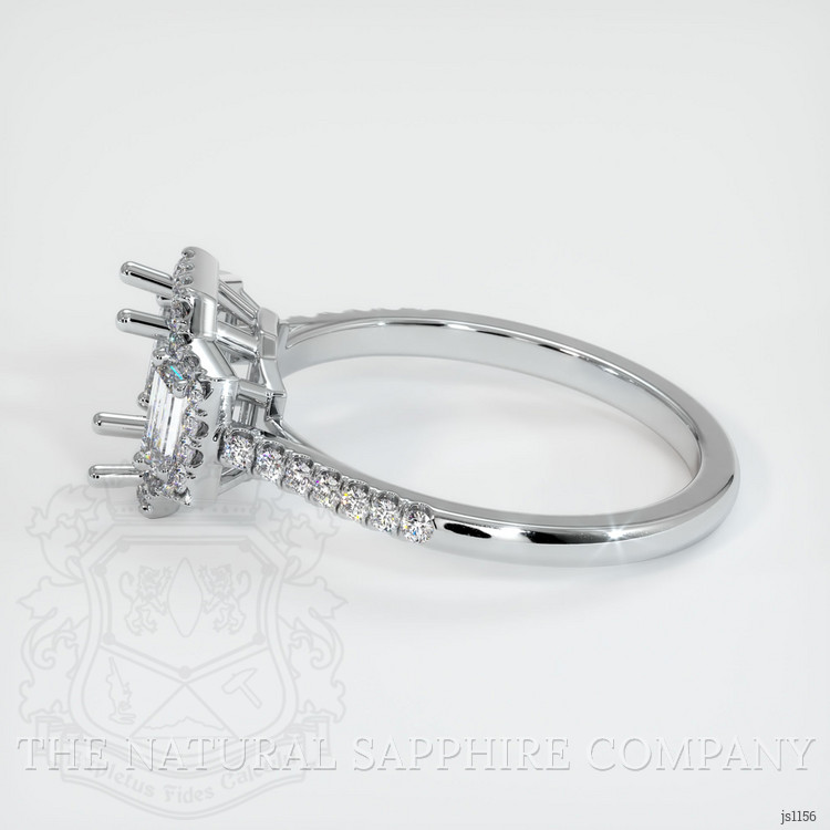 14K White Gold Three Stone Ring Setting