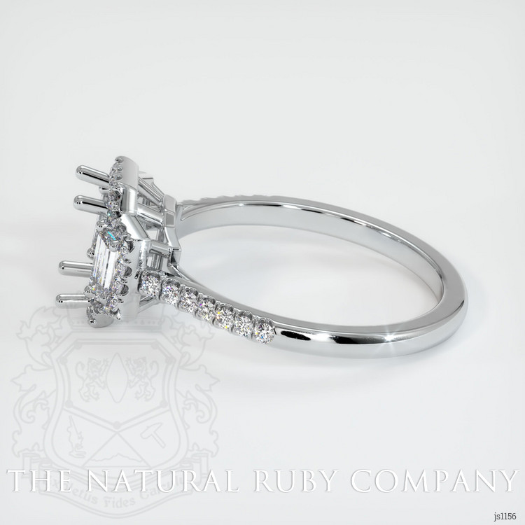 14K White Gold Three Stone Ring Setting