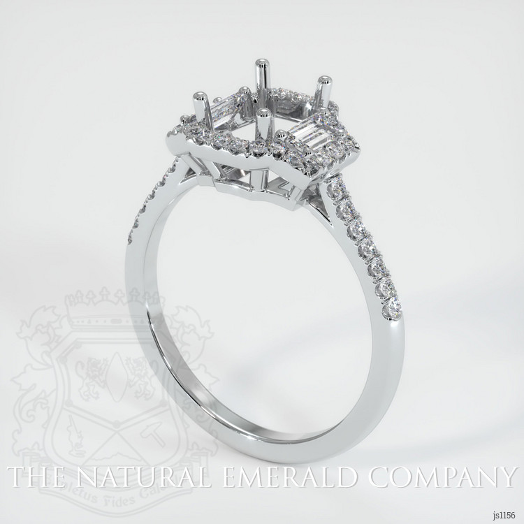 18K White Gold Three Stone Ring Setting