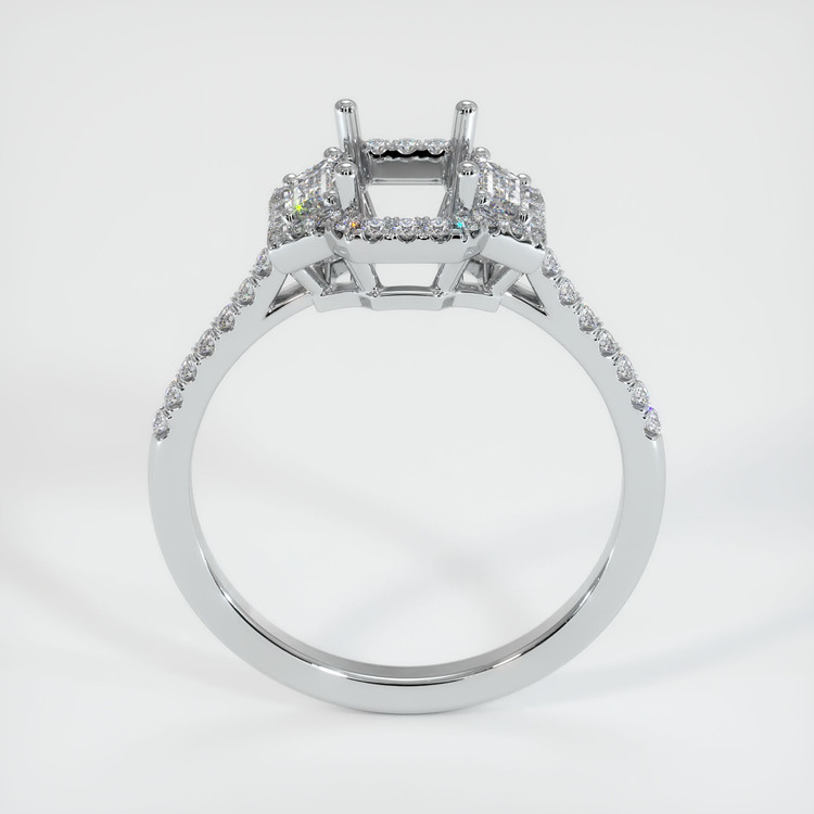 18K White Gold Three Stone Ring Setting