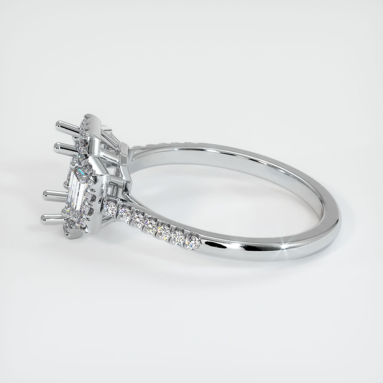 18K White Gold Three Stone Ring Setting