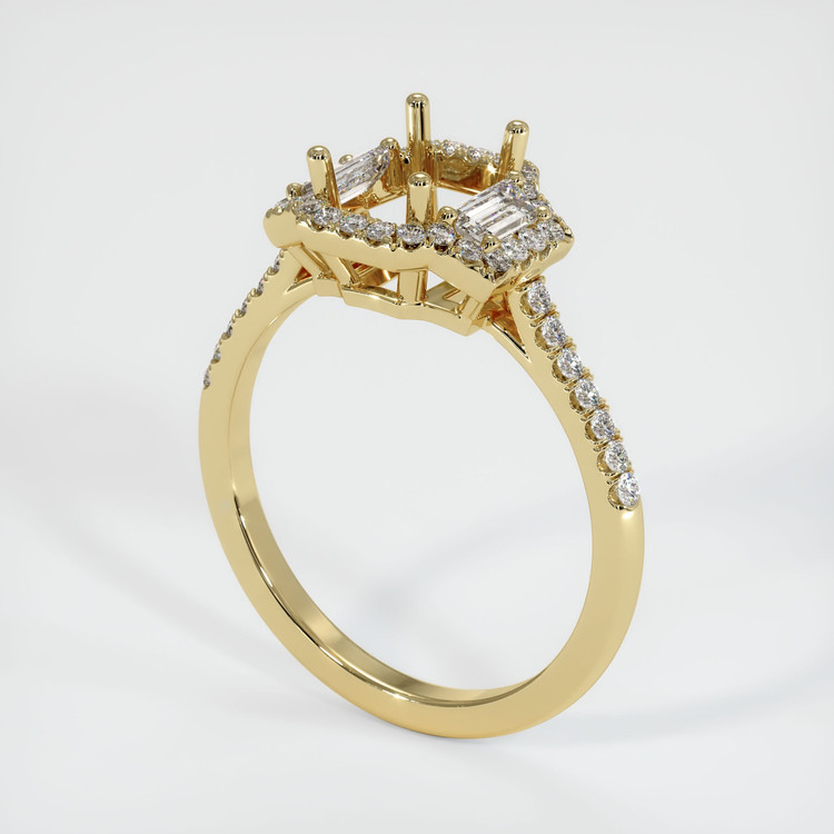 14K Yellow Gold Three Stone Ring Setting