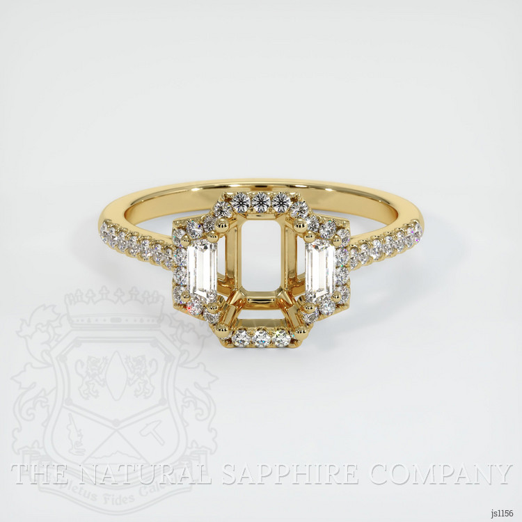 14K Yellow Gold Three Stone Ring Setting