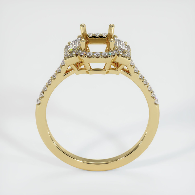 14K Yellow Gold Three Stone Ring Setting