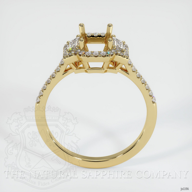 14K Yellow Gold Three Stone Ring Setting