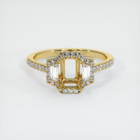 18K Yellow Gold Three Stone Ring Setting Image