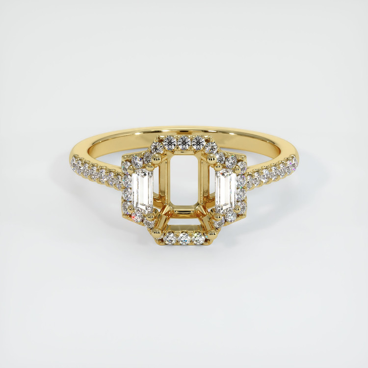18K Yellow Gold Three Stone Ring Setting