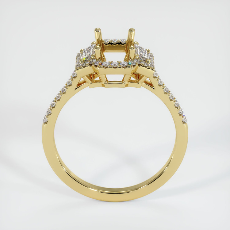 18K Yellow Gold Three Stone Ring Setting