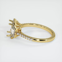 18K Yellow Gold Three Stone Ring Setting Image