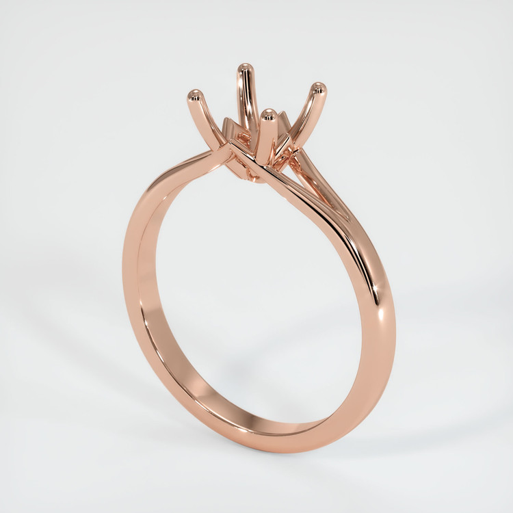 14K Rose Gold Solitaire Ring Setting
