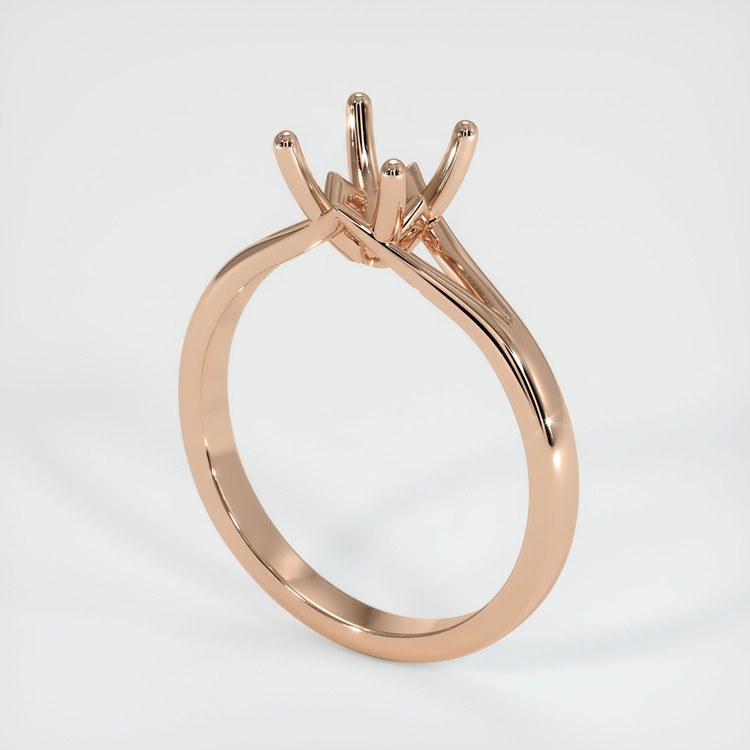 18K Rose Gold Solitaire Ring Setting