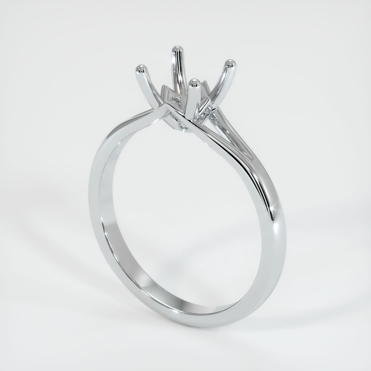 14K White Gold Solitaire Ring Setting