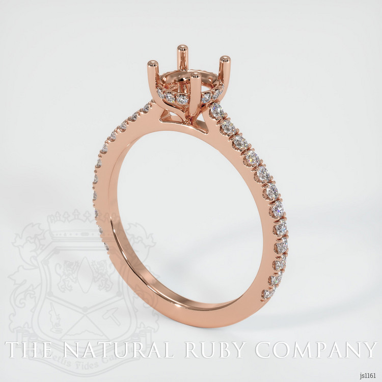 14K Rose Gold Pave Ring Setting