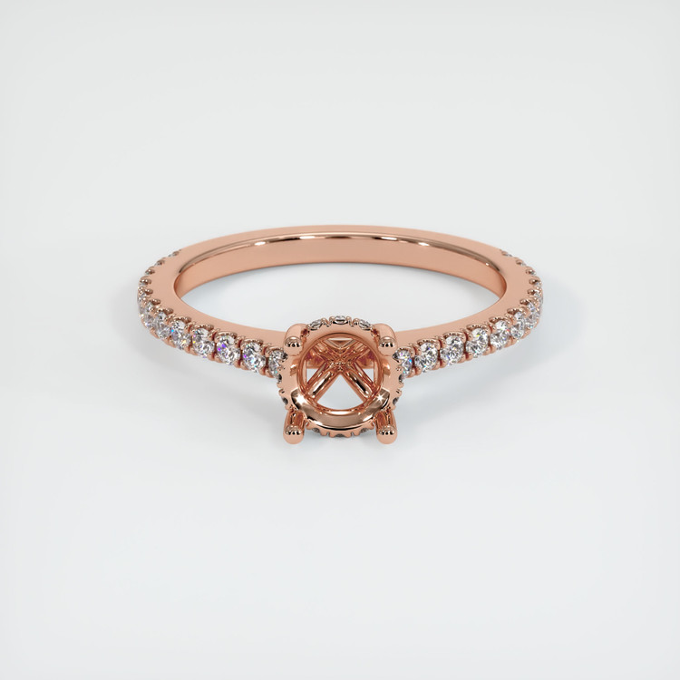 14K Rose Gold Pave Ring Setting