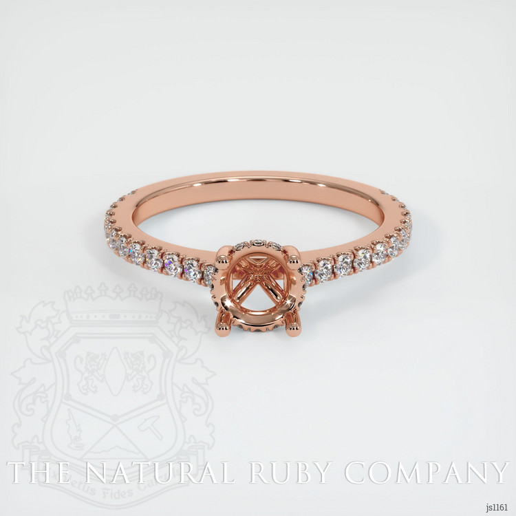 14K Rose Gold Pave Ring Setting
