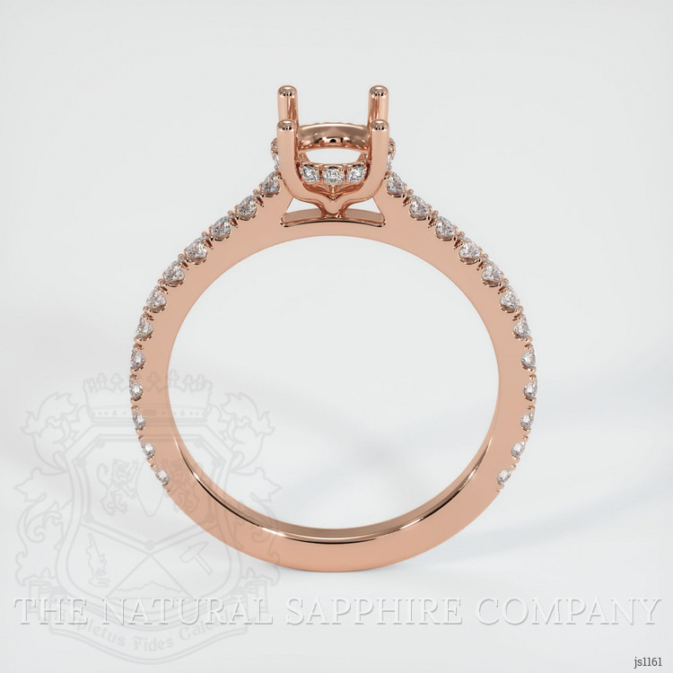 14K Rose Gold Pave Ring Setting