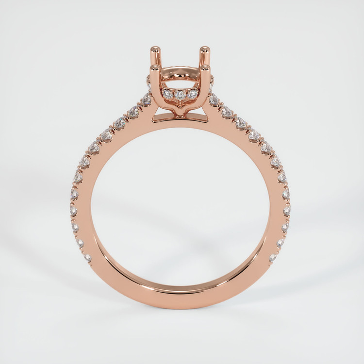 14K Rose Gold Pave Ring Setting