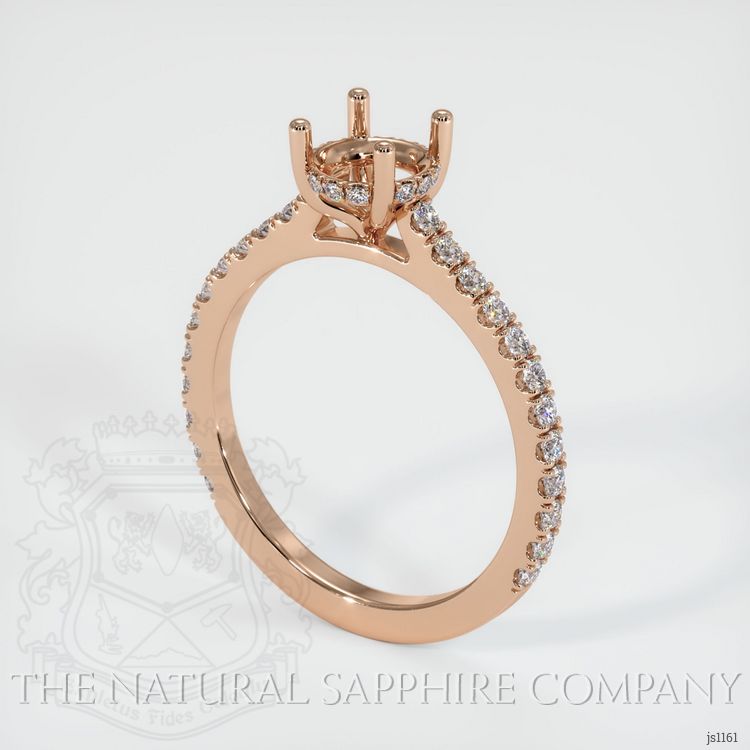 18K Rose Gold Pave Ring Setting