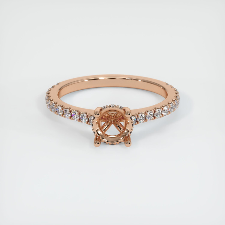 18K Rose Gold Pave Ring Setting