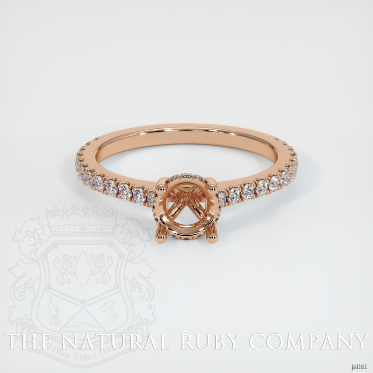 18K Rose Gold Pave Ring Setting
