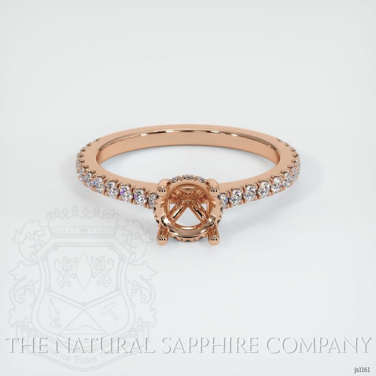 18K Rose Gold Pave Ring Setting