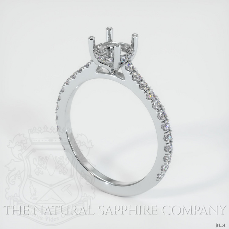 14K White Gold Pave Ring Setting