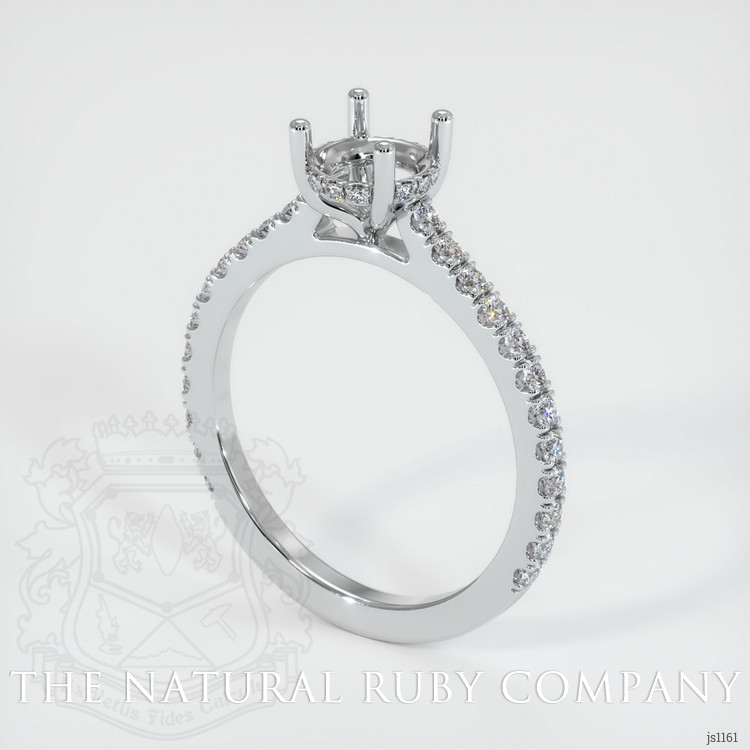 14K White Gold Pave Ring Setting