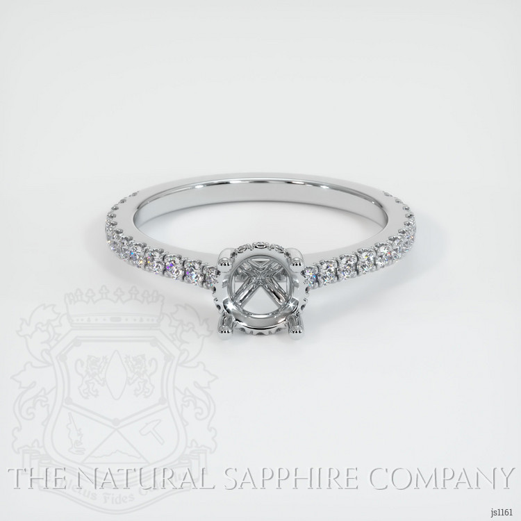 14K White Gold Pave Ring Setting