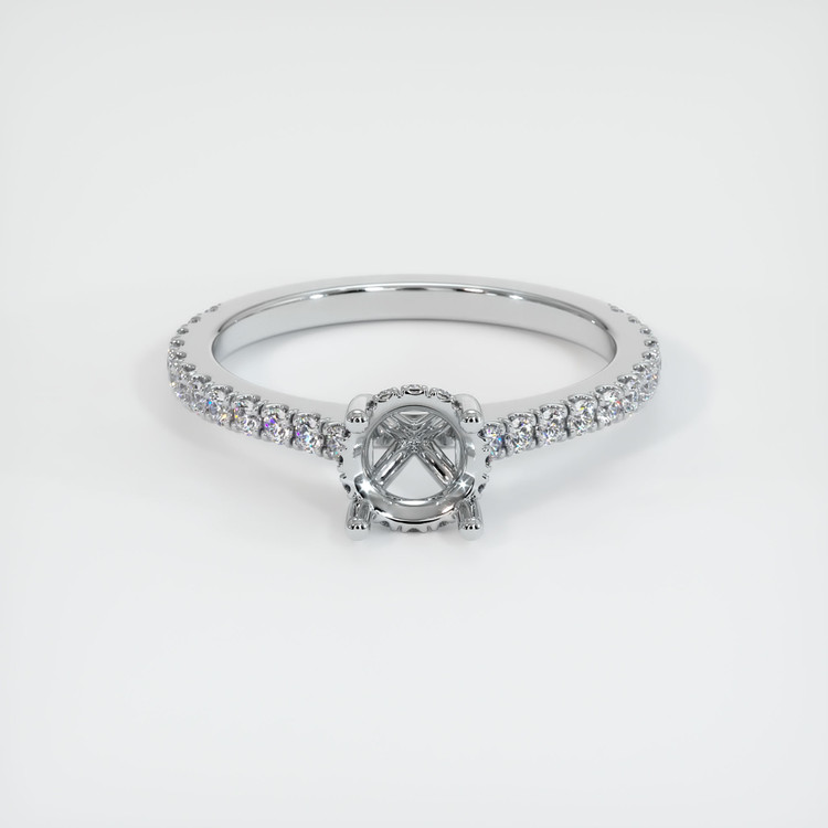 14K White Gold Pave Ring Setting