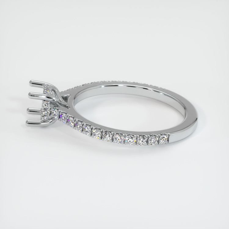 14K White Gold Pave Ring Setting