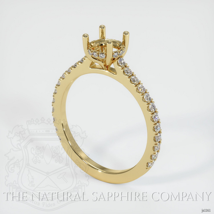 14K Yellow Gold Pave Ring Setting