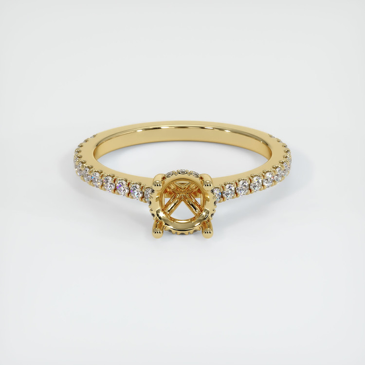 14K Yellow Gold Pave Ring Setting