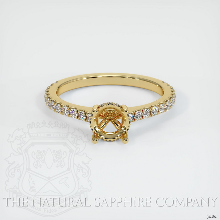 14K Yellow Gold Pave Ring Setting