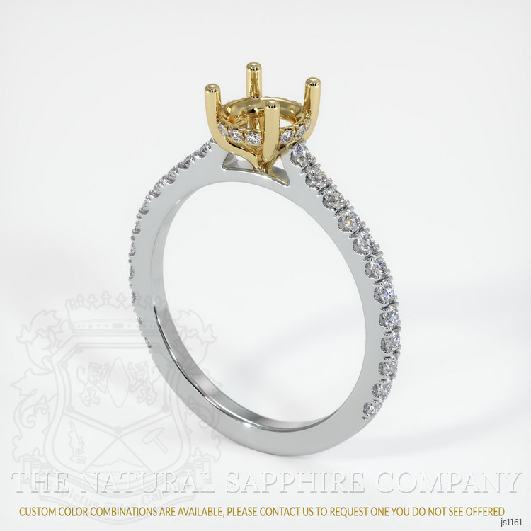 14K Yellow & White Pave Ring Setting