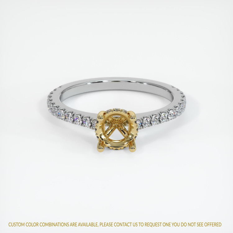 14K Yellow & White Pave Ring Setting