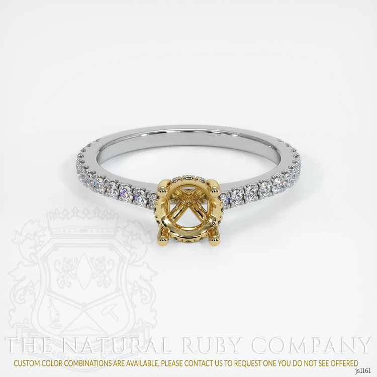 14K Yellow & White Pave Ring Setting