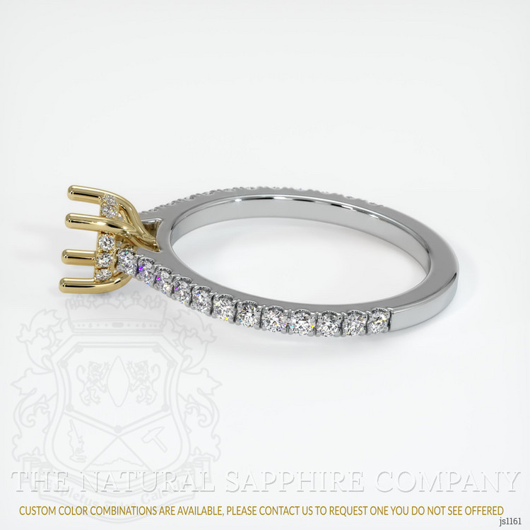 14K Yellow & White Pave Ring Setting